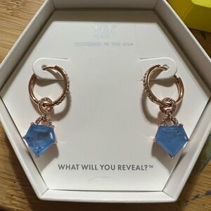 Rose Gold Elegant Blue Gemstone Drop Earrings